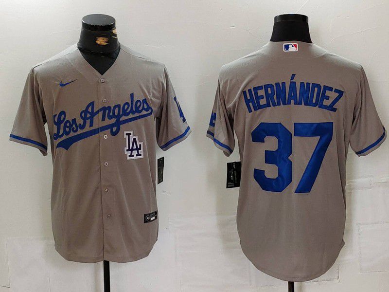 Men Los Angeles Dodgers #37 Hernandez Grey Nike Game 2024 MLB Jersey style 72411->los angeles dodgers->MLB Jersey